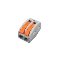 Fast connector 0,75/4mm 2 ways grey/orange batch of 10 units