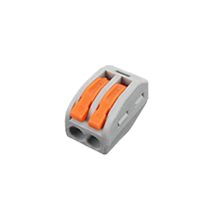 Fast connector 0,75/4mm 2 ways grey/orange batch of 10 units