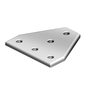 5 hole aluminium connection plate in T | Easi-spare