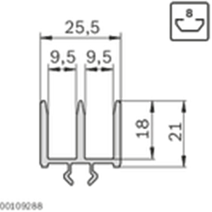 Sliding door profile PVC | Easi-spare