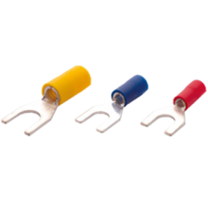 Insulated crimp fork terminal