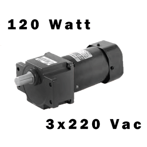 Compact gear motor T5GU,3x220V 120W Output speed: 7 RPM